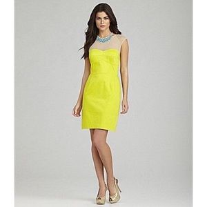 Gianni Bini Lime Nude Anastasia Mesh Sheath Dress
